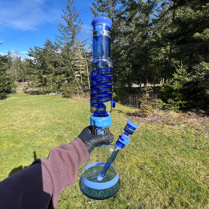 Illadelph Signature Platinum with Blue Coil Beaker Bong Glass Pipe Illadelph Glass