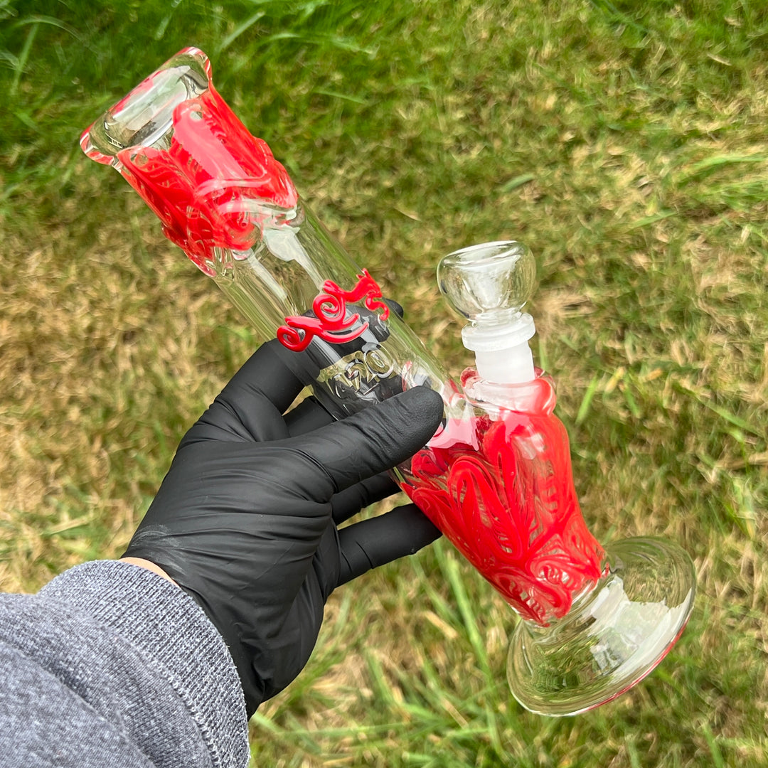 9.5" Swirl Straight Bong Glass Pipe Mary Jane's Glass   