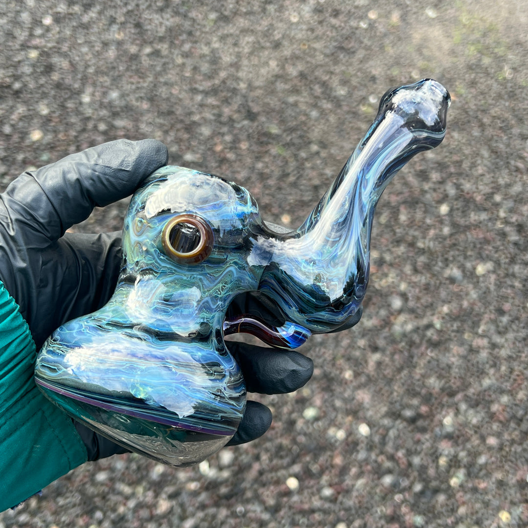 Ocean Marble Bubbler Glass Pipe Sable Haze