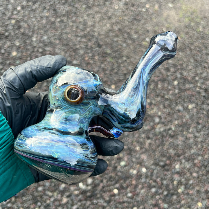 Ocean Marble Bubbler Glass Pipe Sable Haze