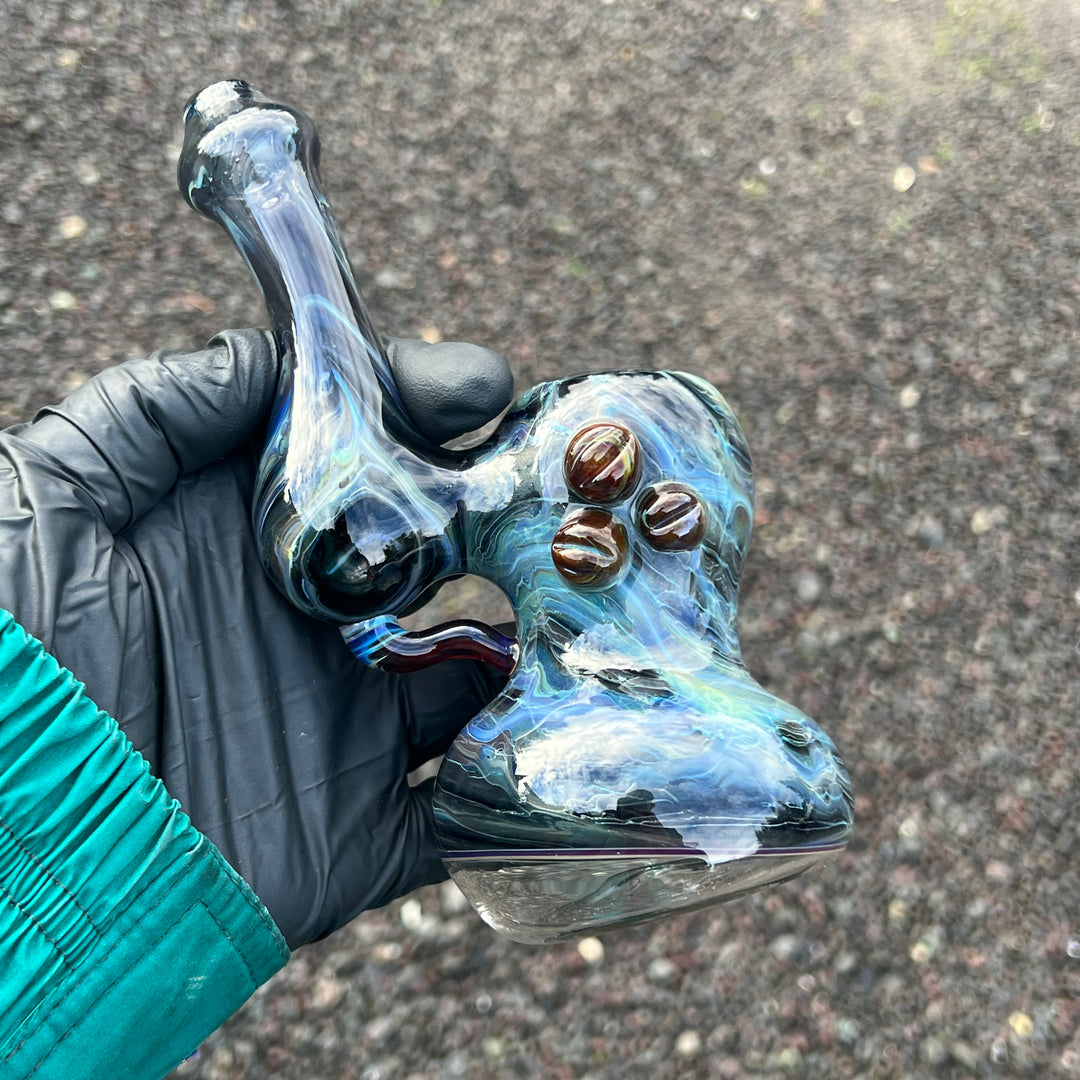 Ocean Marble Bubbler Glass Pipe Sable Haze