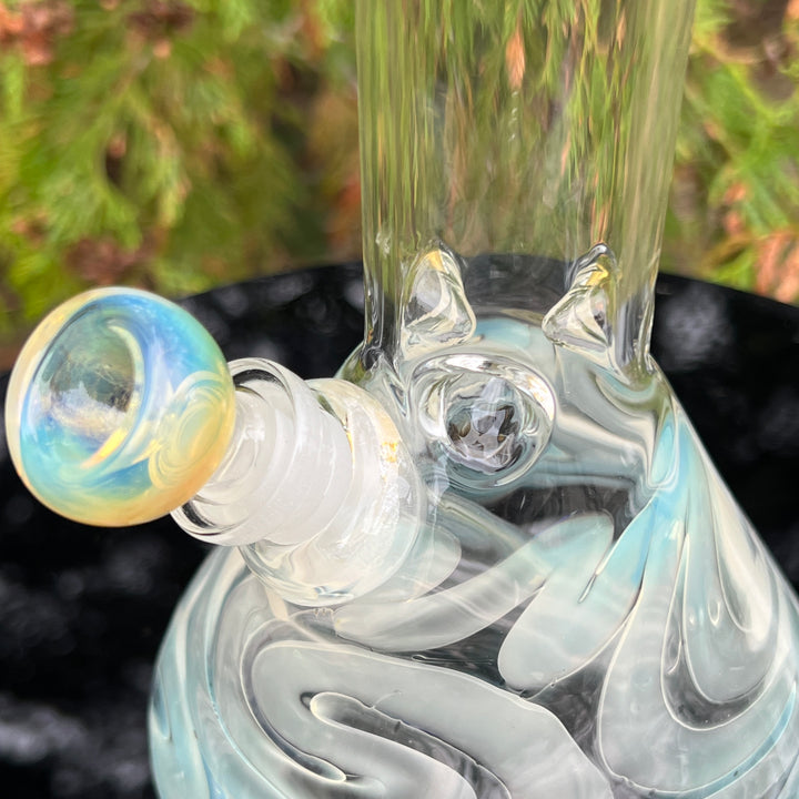 10" Fumed Squiggle Beaker Bong Glass Pipe Mary Jane's Glass   