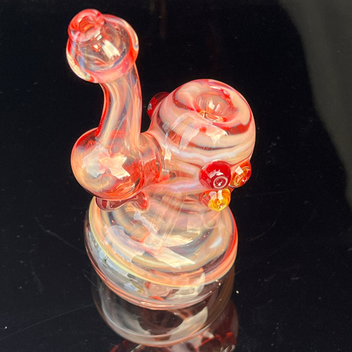 Red Marble Bubbler Glass Pipe Sable Haze