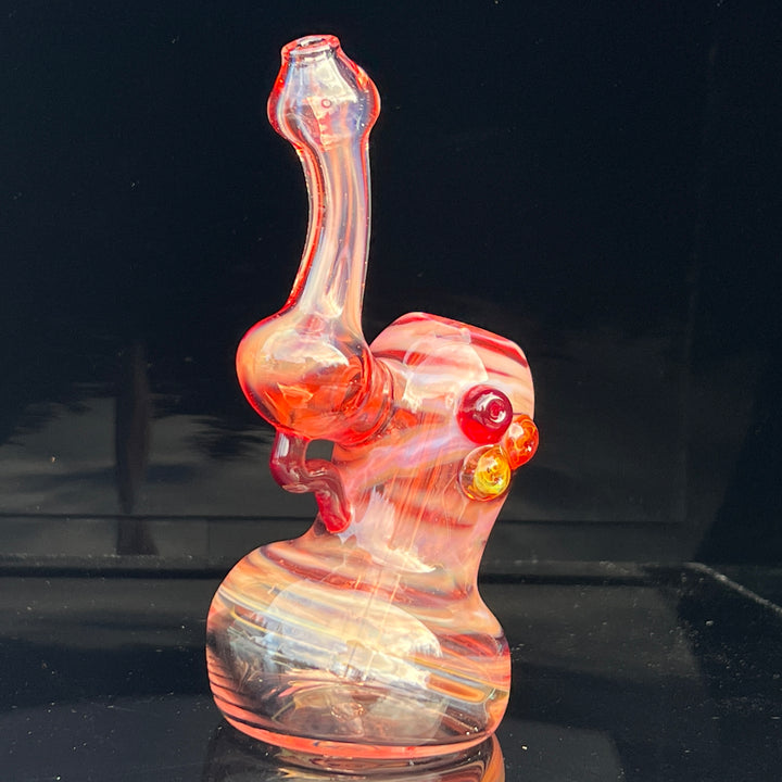 Red Marble Bubbler Glass Pipe Sable Haze