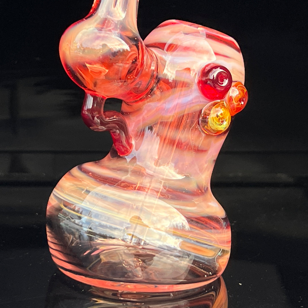 Red Marble Bubbler Glass Pipe Sable Haze