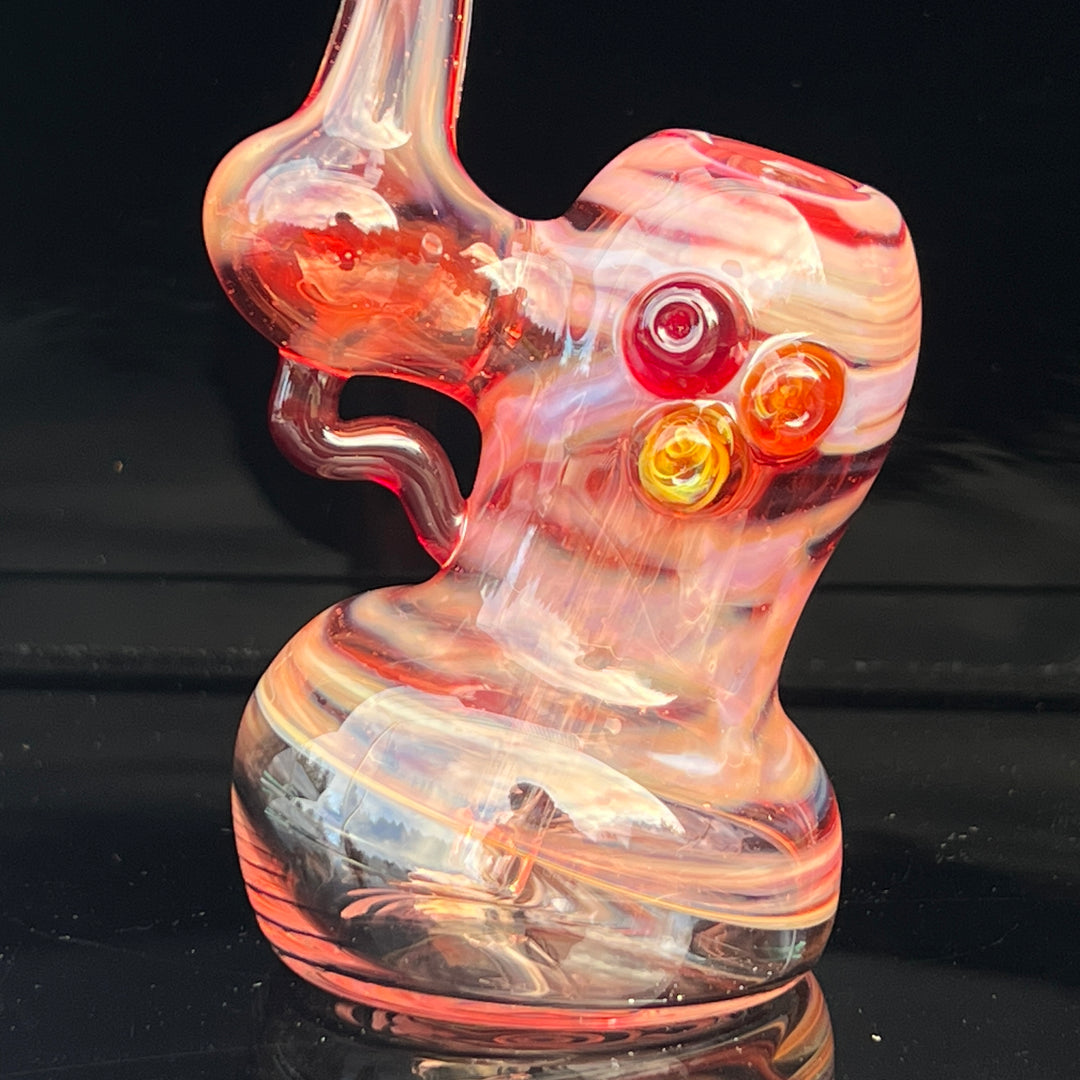 Red Marble Bubbler Glass Pipe Sable Haze