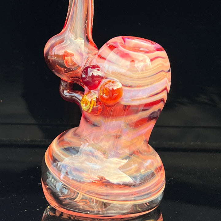 Red Marble Bubbler Glass Pipe Sable Haze