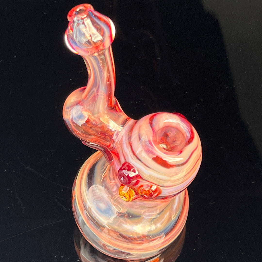 Red Marble Bubbler Glass Pipe Sable Haze