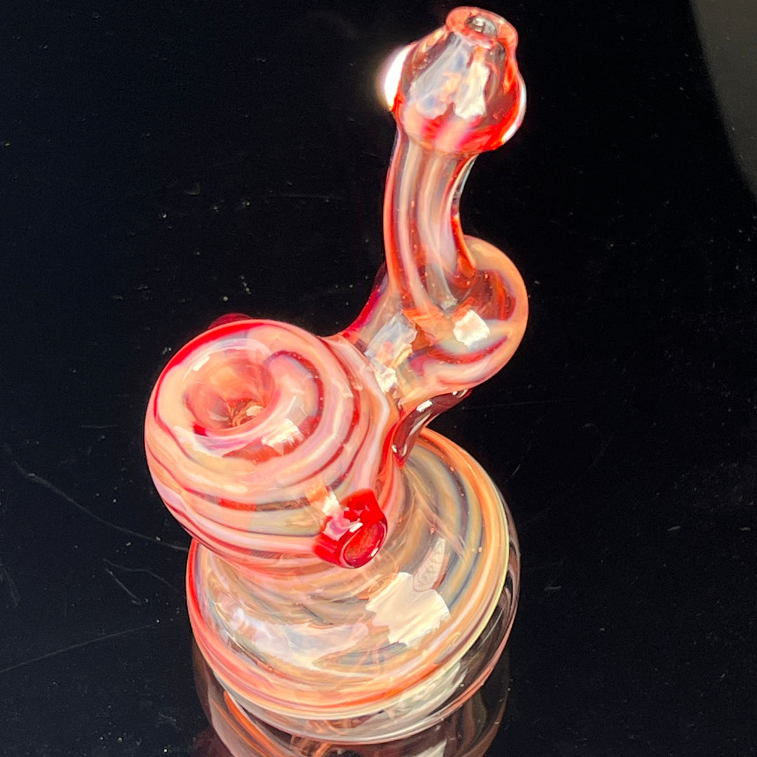 Red Marble Bubbler Glass Pipe Sable Haze