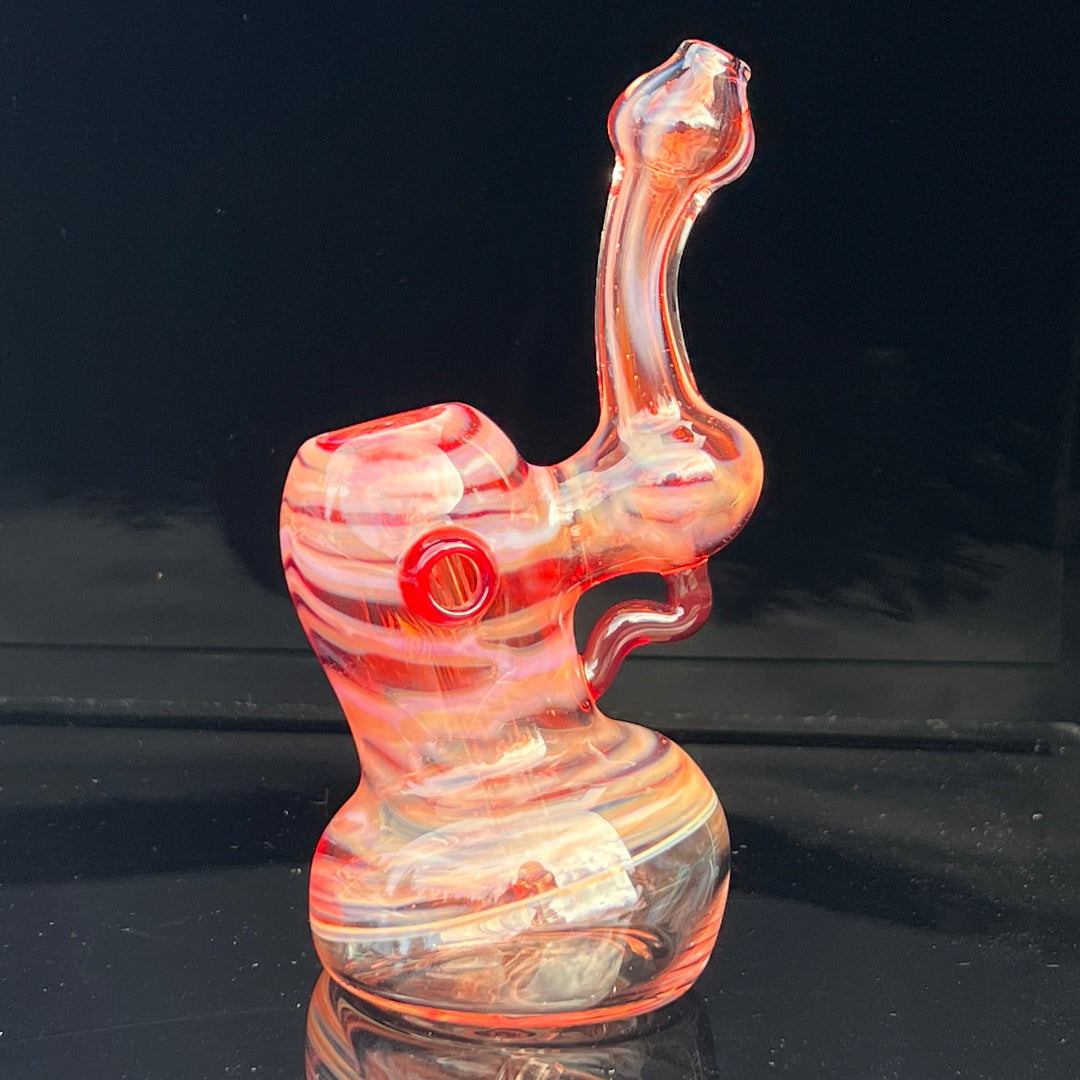 Red Marble Bubbler Glass Pipe Sable Haze