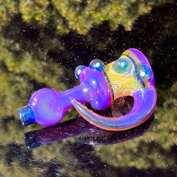 Flatmouth Chill with Horn and Opals 2 Glass Pipe Chillery Bogart   