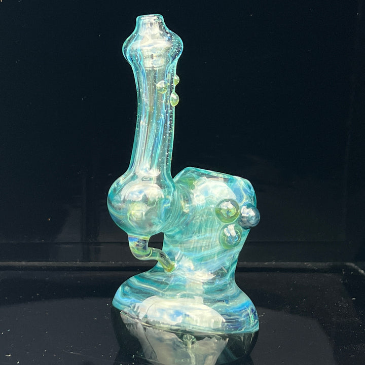 Aqua Sparkle Marble Bubbler Glass Pipe Sable Haze