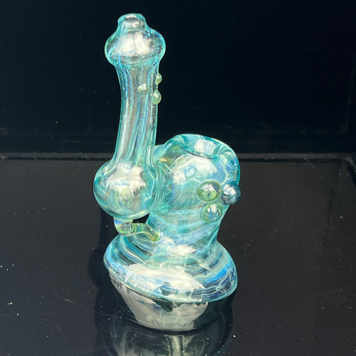 Aqua Sparkle Marble Bubbler Glass Pipe Sable Haze