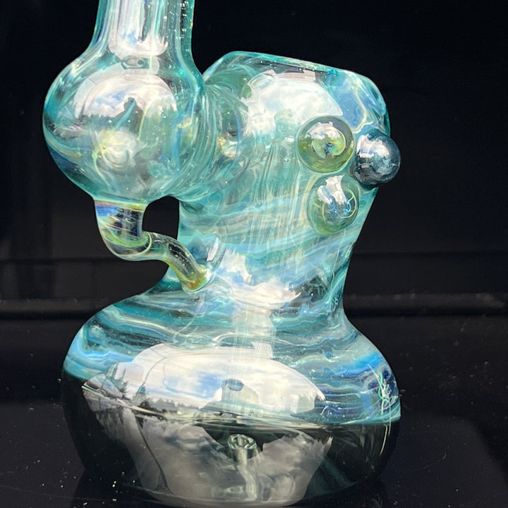 Aqua Sparkle Marble Bubbler Glass Pipe Sable Haze