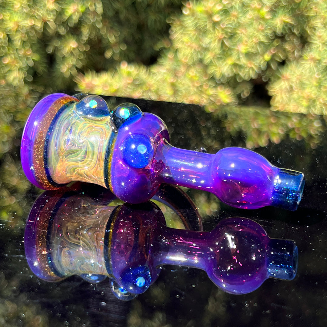 Flatmouth Chill with Horn and Opals 2 Glass Pipe Chillery Bogart   