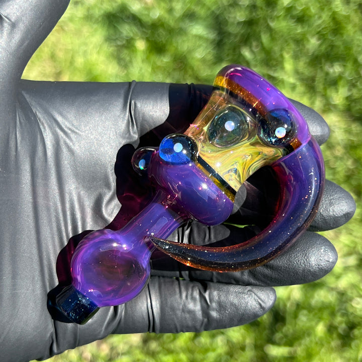 Flatmouth Chill with Horn and Opals 2 Glass Pipe Chillery Bogart   