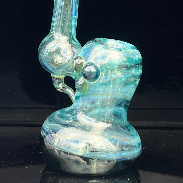 Aqua Sparkle Marble Bubbler Glass Pipe Sable Haze