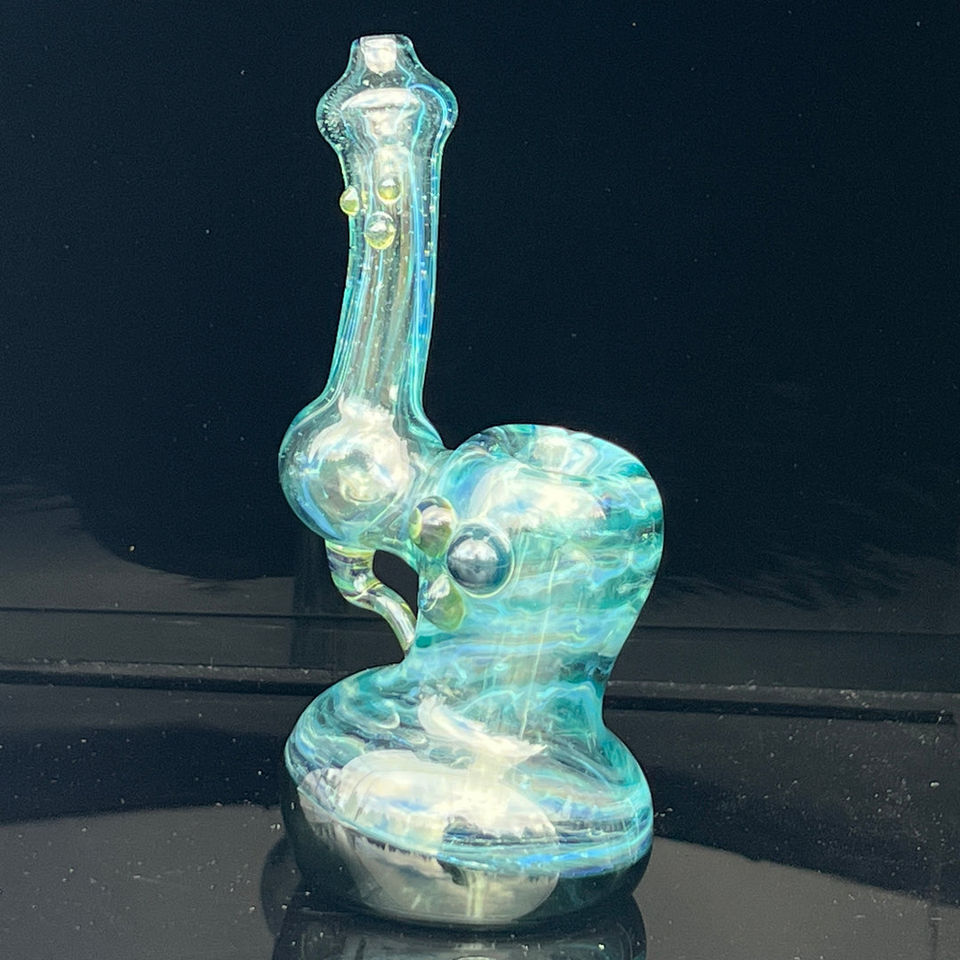 Aqua Sparkle Marble Bubbler Glass Pipe Sable Haze