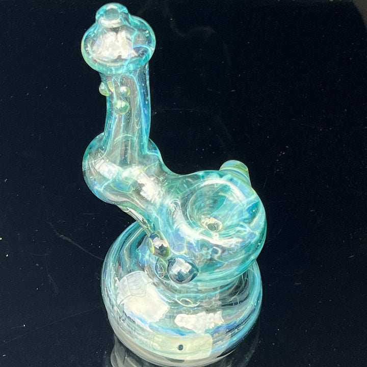 Aqua Sparkle Marble Bubbler Glass Pipe Sable Haze