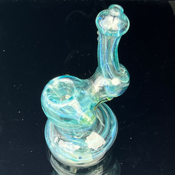 Aqua Sparkle Marble Bubbler Glass Pipe Sable Haze