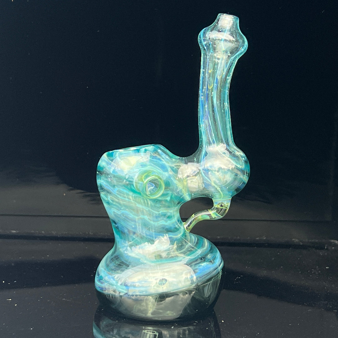 Aqua Sparkle Marble Bubbler Glass Pipe Sable Haze