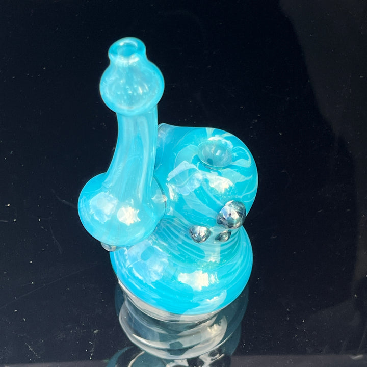 Blue Marble Bubbler Glass Pipe Sable Haze