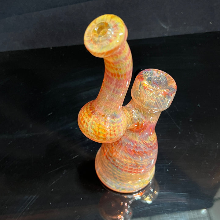 Guava Bubbler with Black Carb Glass Pipe Cose Glass   