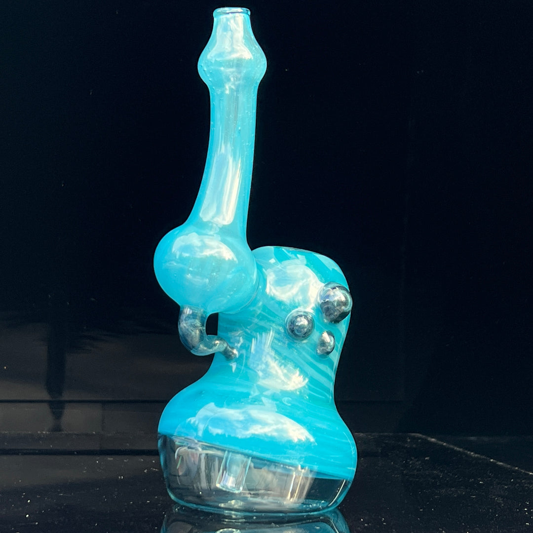 Blue Marble Bubbler Glass Pipe Sable Haze