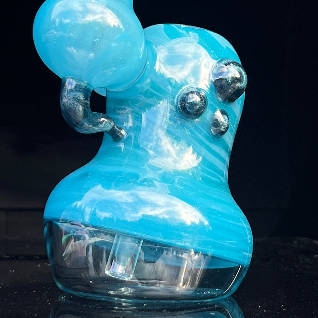 Blue Marble Bubbler Glass Pipe Sable Haze