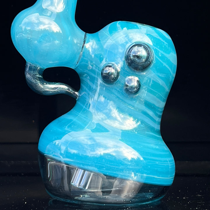 Blue Marble Bubbler Glass Pipe Sable Haze