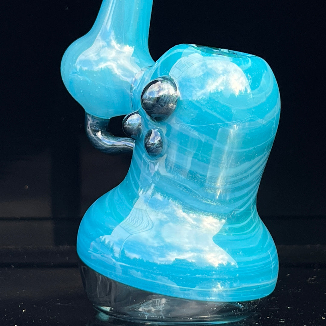 Blue Marble Bubbler Glass Pipe Sable Haze