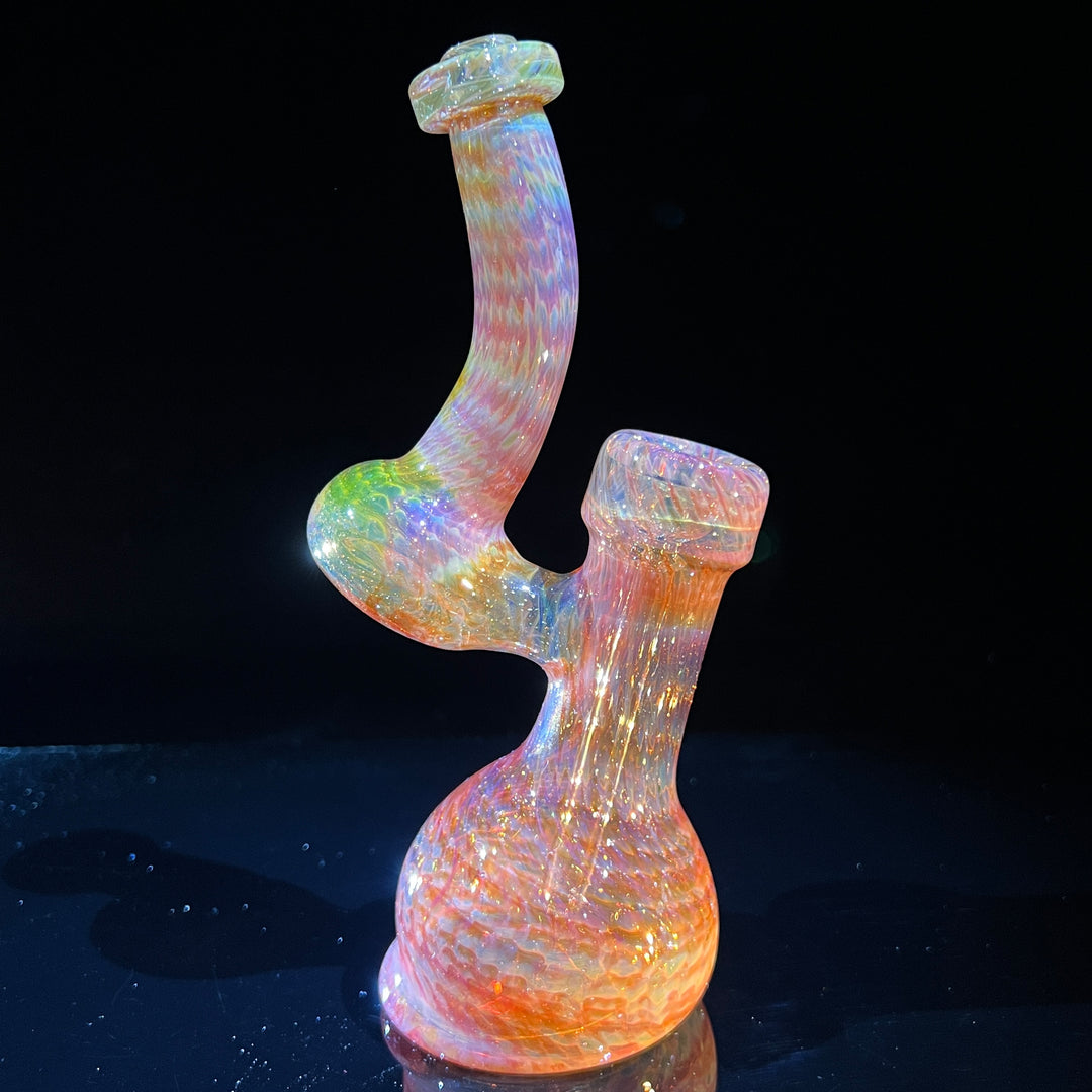 Guava Bubbler with Black Carb Glass Pipe Cose Glass   