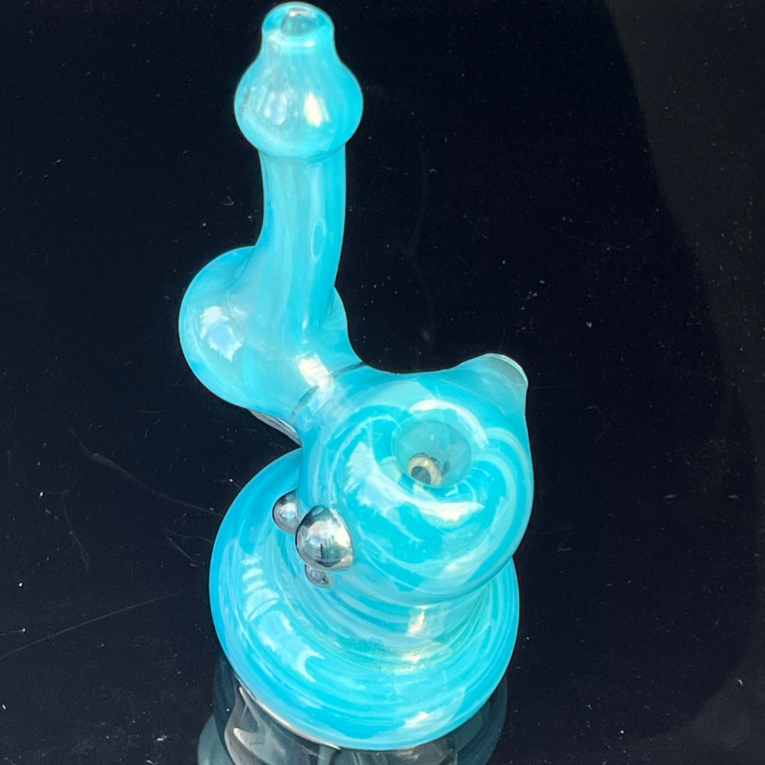 Blue Marble Bubbler Glass Pipe Sable Haze