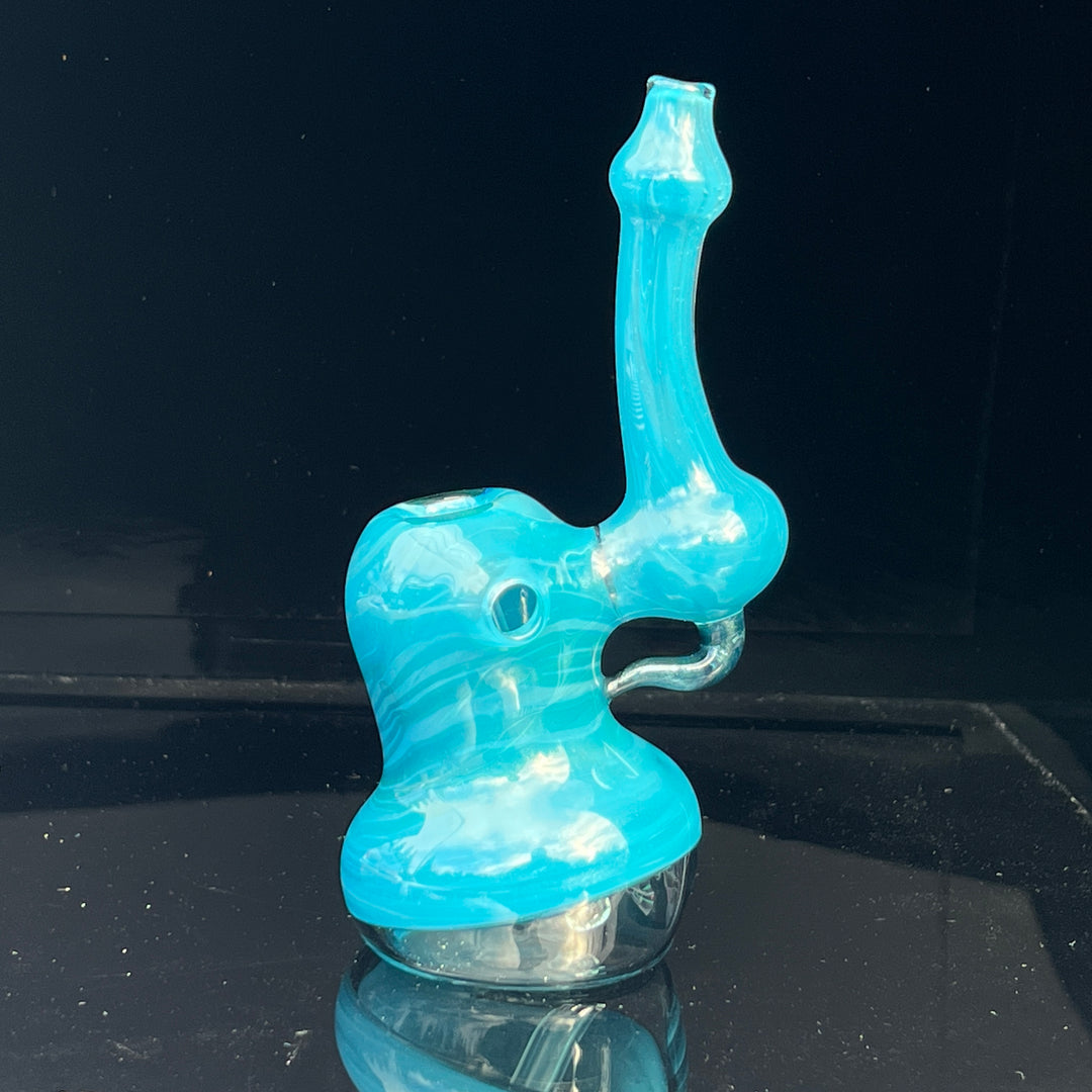 Blue Marble Bubbler Glass Pipe Sable Haze