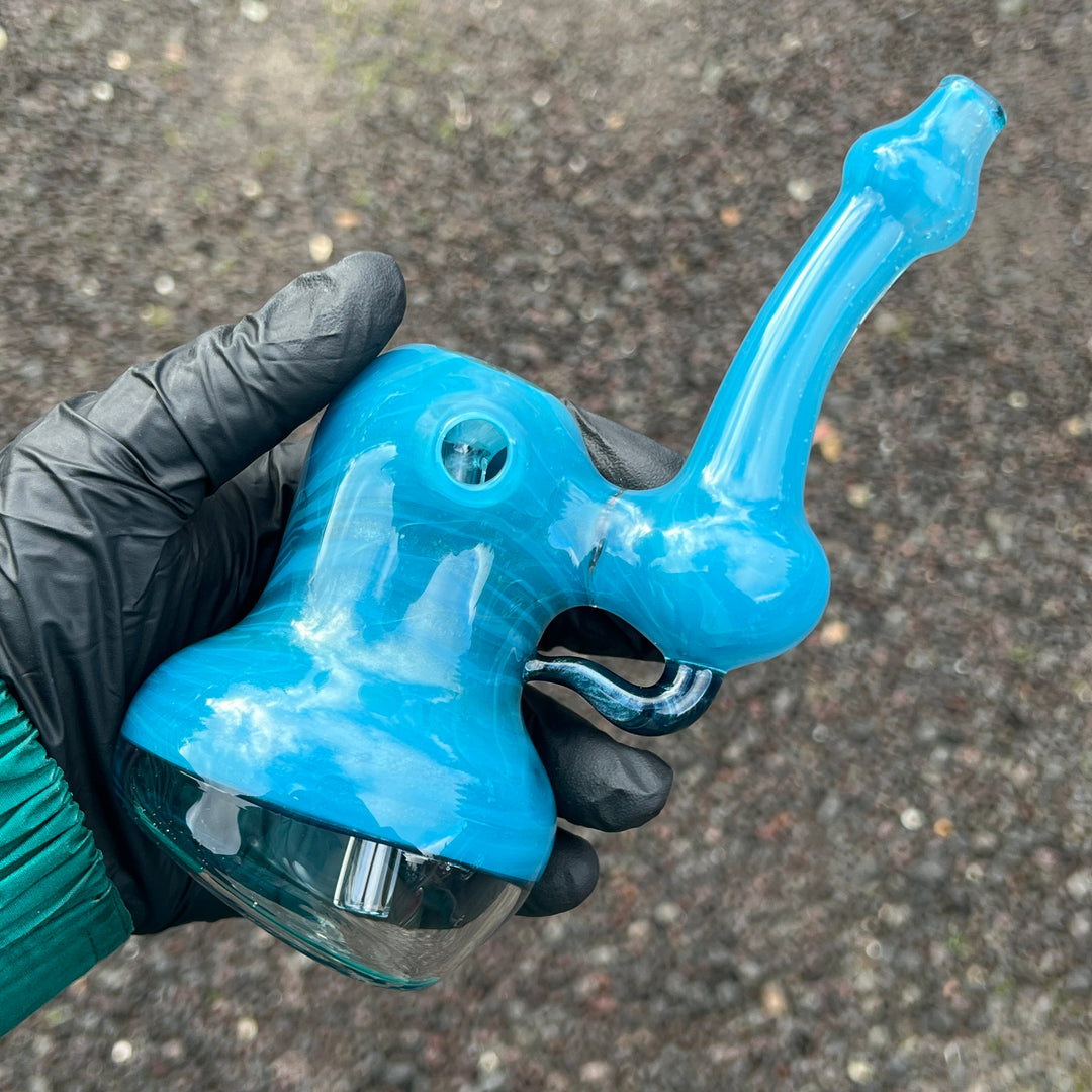 Blue Marble Bubbler Glass Pipe Sable Haze