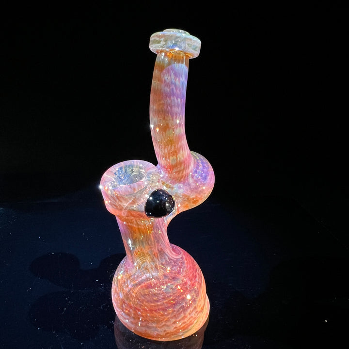 Guava Bubbler with Black Carb Glass Pipe Cose Glass   