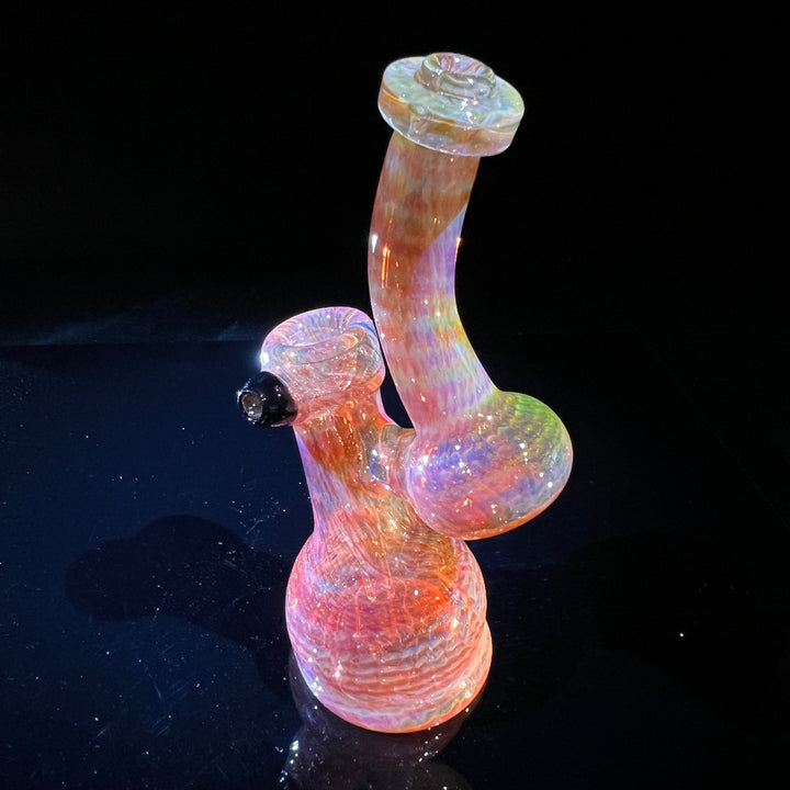 Guava Bubbler with Black Carb Glass Pipe Cose Glass   