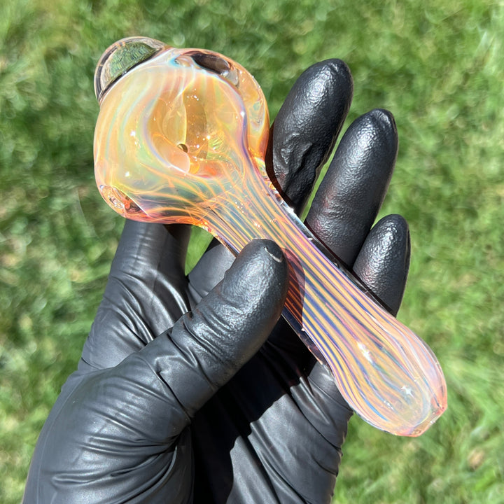 Scalloped Fumed Spoon Glass Pipe Schutz Glass   