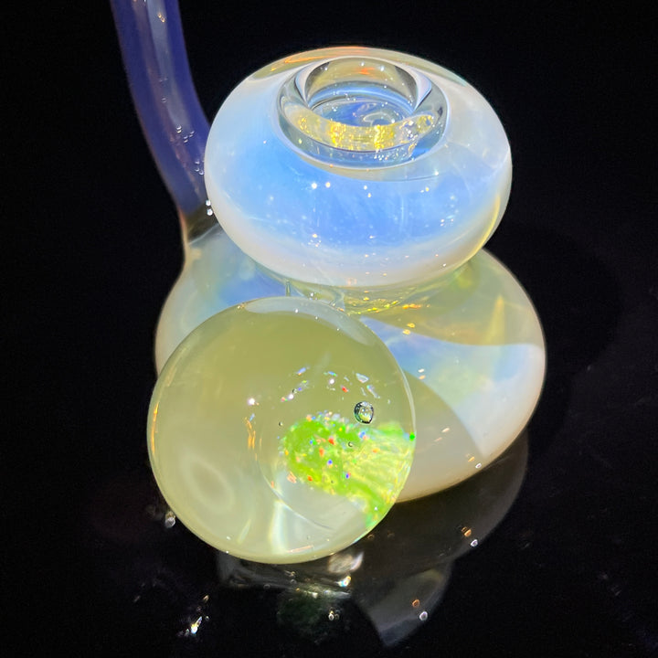 Silver Fume Opal UV Hash Hammer Glass Pipe Tako Glass   