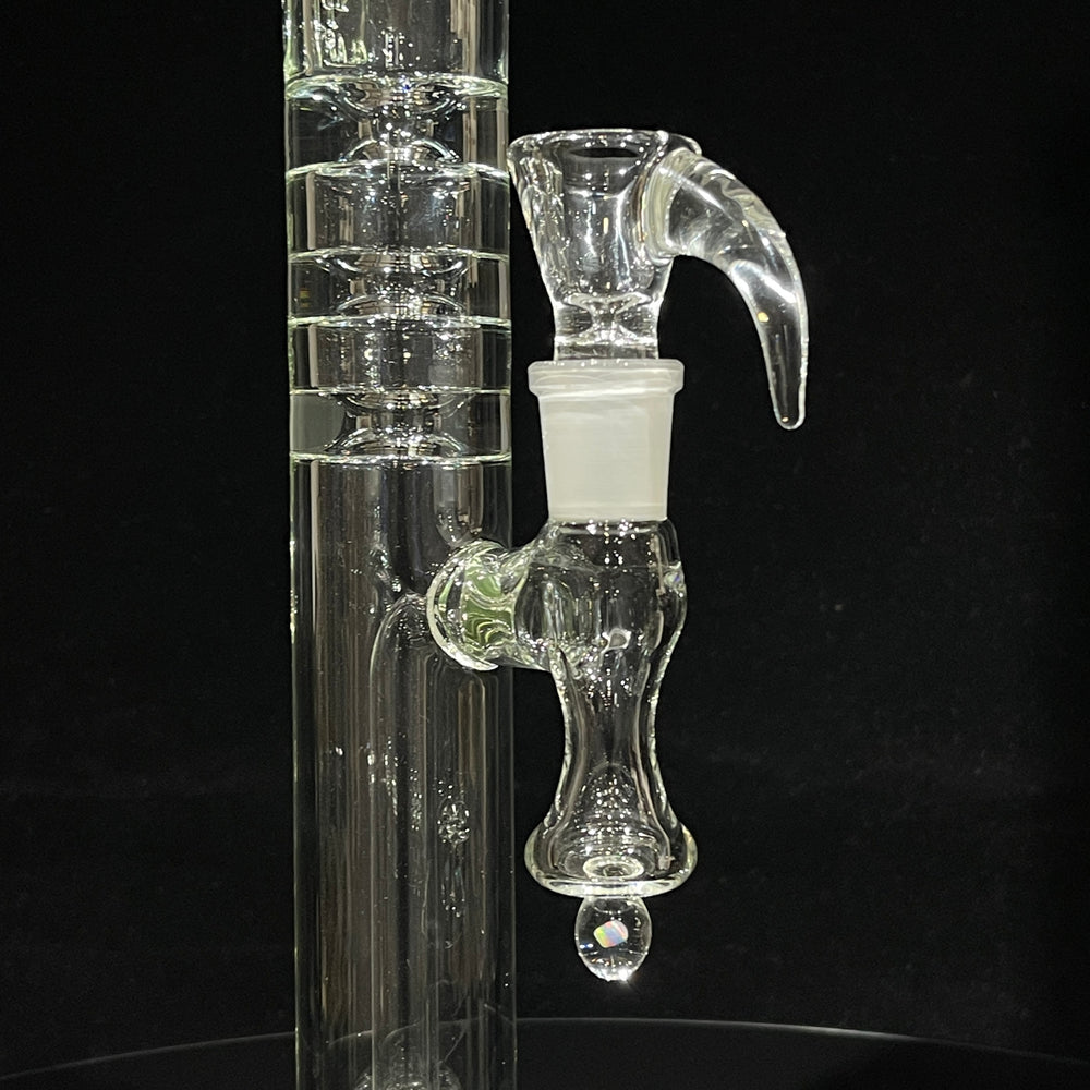 18" Fixed Showerhead to Triple Maria Ring Straight Tube Bong Glass Pipe VIP Glass