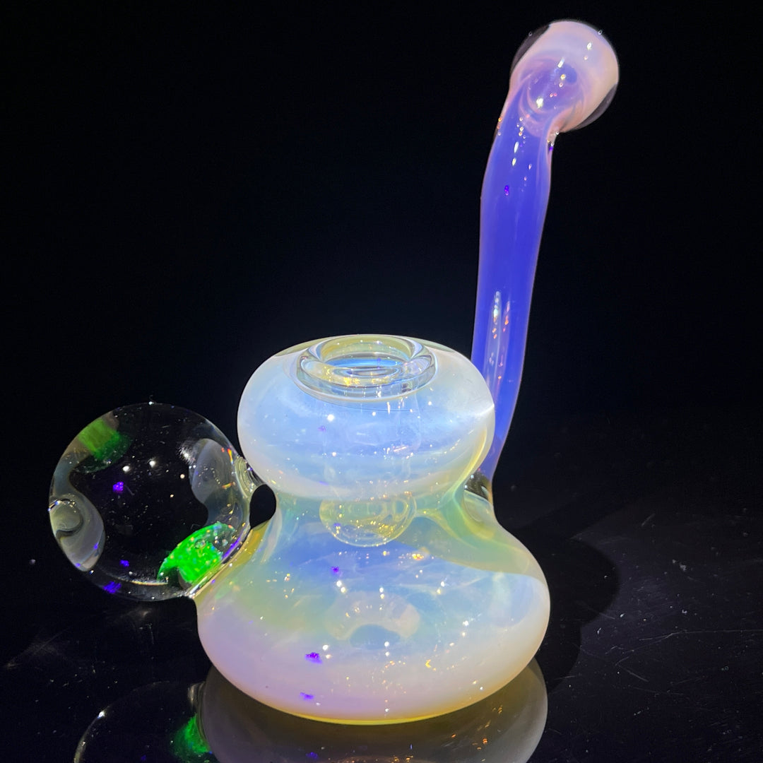 Silver Fume Opal UV Hash Hammer Glass Pipe Tako Glass   