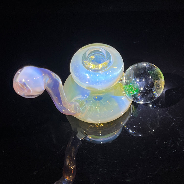 Silver Fume Opal UV Hash Hammer Glass Pipe Tako Glass   