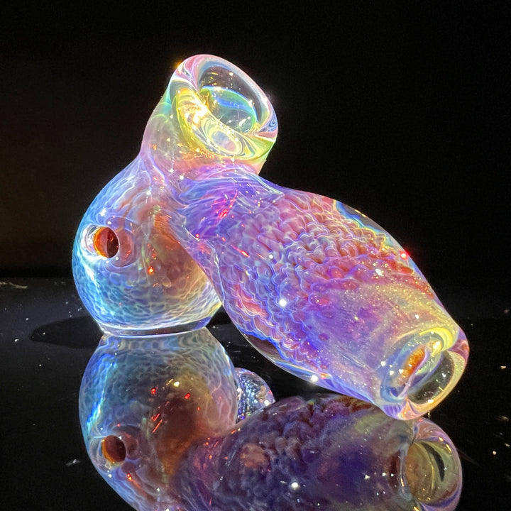 Purple Nebula with Crushed Opal Marble Drop Hammer Glass Pipe Tako Glass   