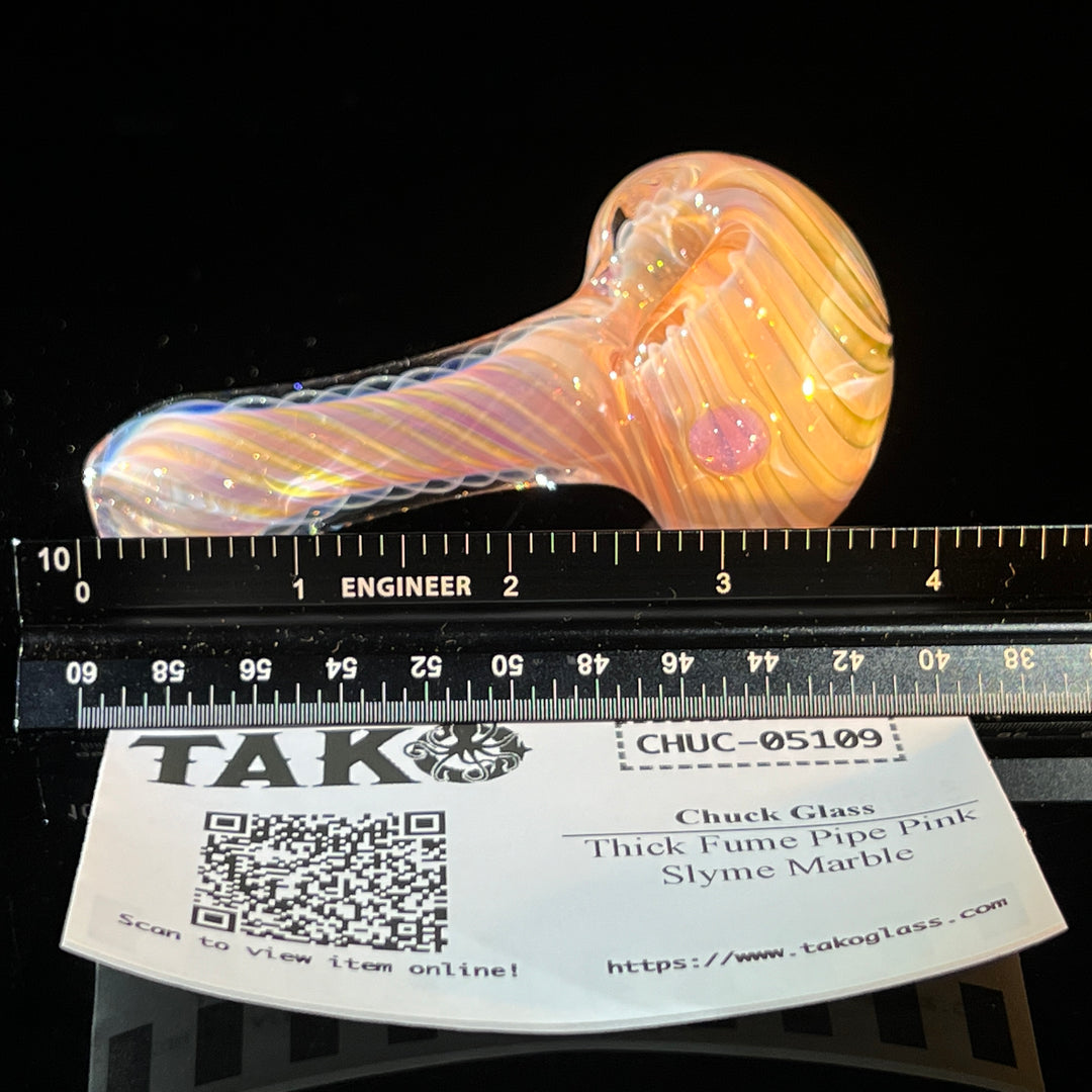 Thick Fume Pipe Pink Slyme Marble Glass Pipe Chuck Glass   