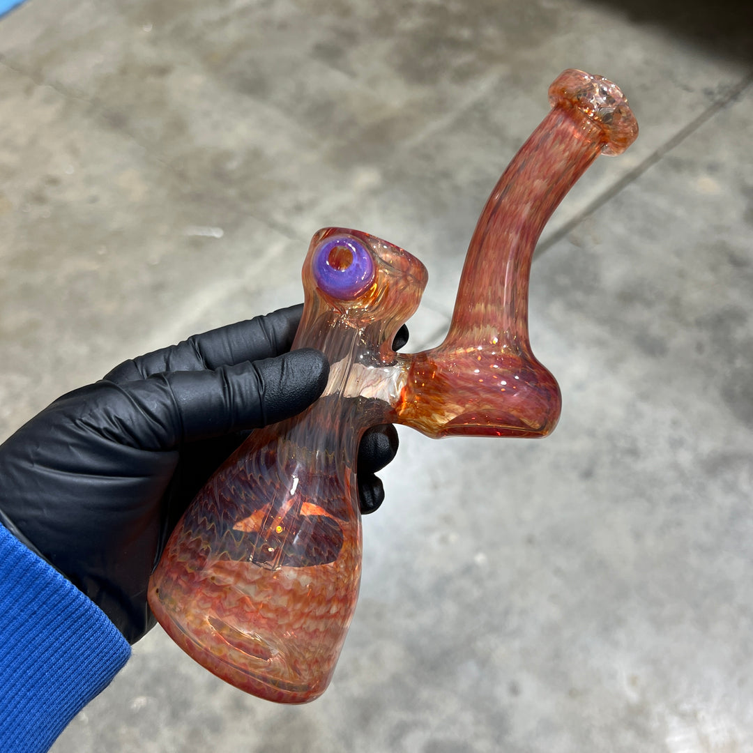 Guava Bubbler with Pink Carb Glass Pipe Cose Glass   