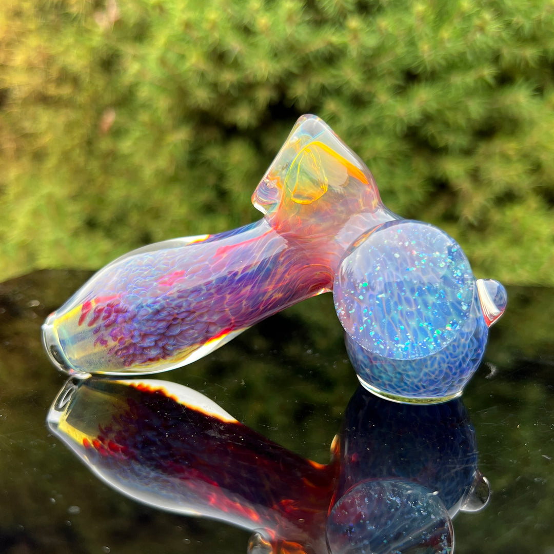 Purple Nebula with Crushed Opal Marble Drop Hammer Glass Pipe Tako Glass   