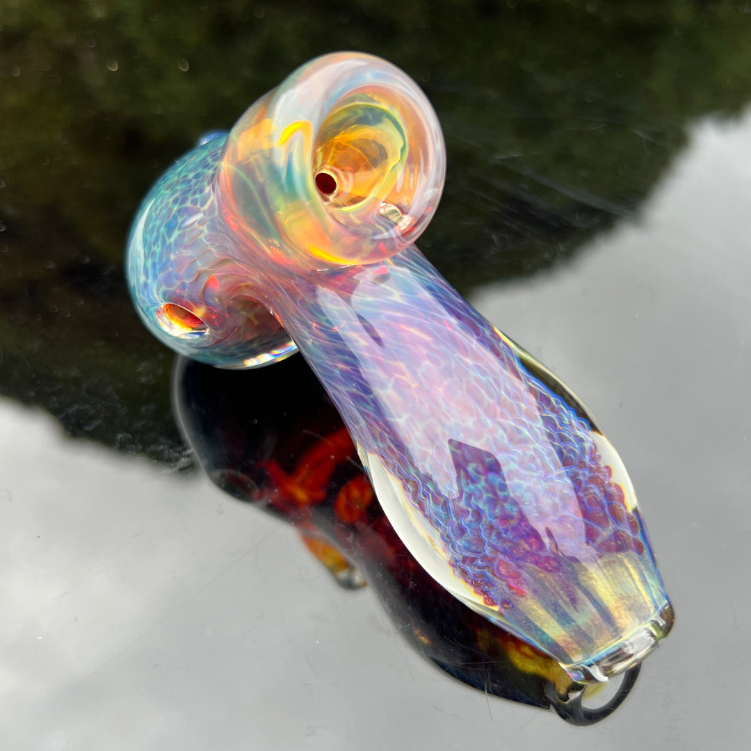 Purple Nebula with Crushed Opal Marble Drop Hammer Glass Pipe Tako Glass   