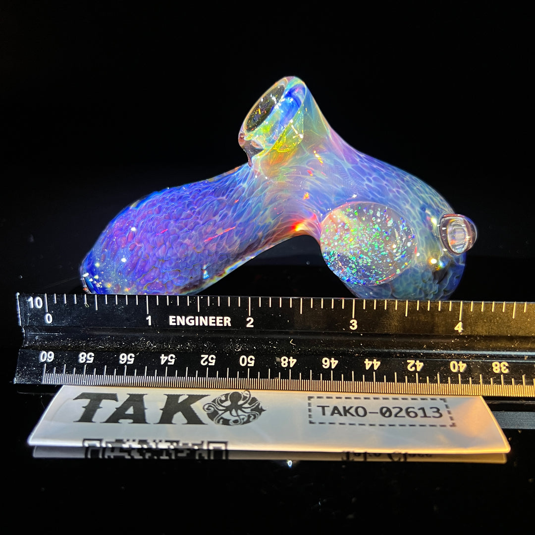 Purple Nebula with Crushed Opal Marble Drop Hammer Glass Pipe Tako Glass   