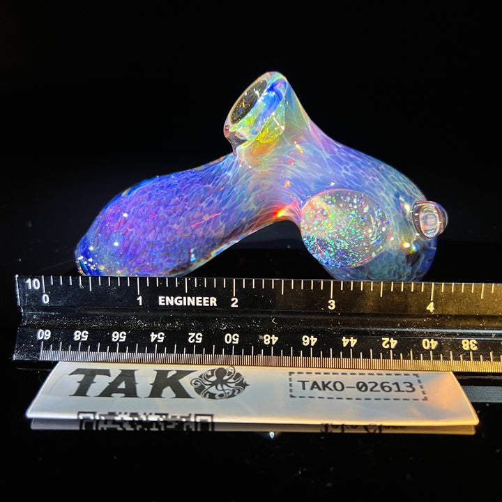 Purple Nebula with Crushed Opal Marble Drop Hammer Glass Pipe Tako Glass   