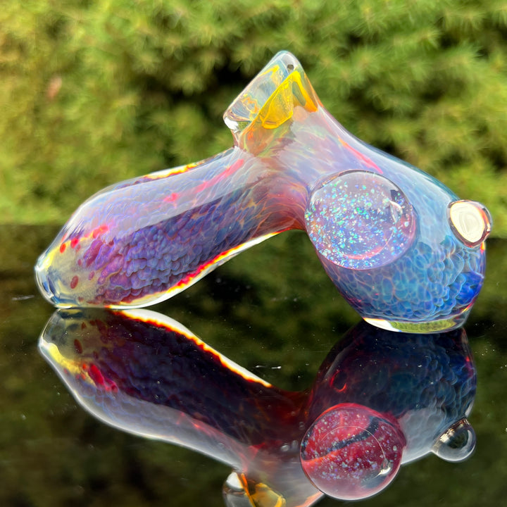 Purple Nebula with Crushed Opal Marble Drop Hammer Glass Pipe Tako Glass   